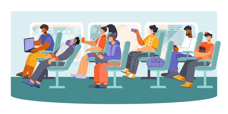Transport Bus Flat Composition vector illustration