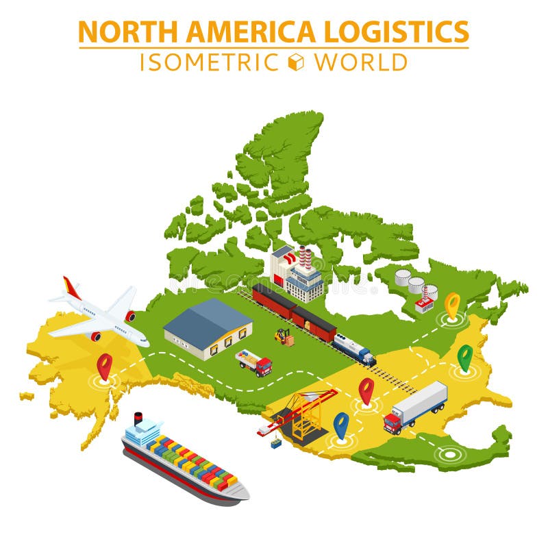 Transport et logistique des Etats-Unis La livraison et éléments infographic de expédition illustration stock Transport et logistique des Etats-Unis La livraison et éléments infographic de expédition illustration stock