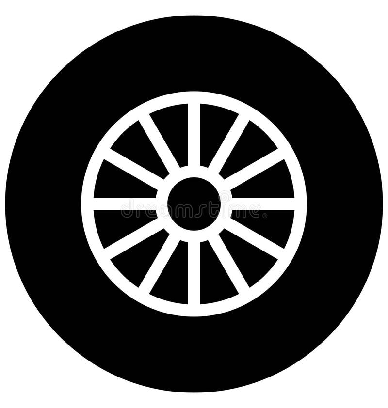 Car Wheel Vector Icon Which Can Be Easily Modified Or Edit In Any Color