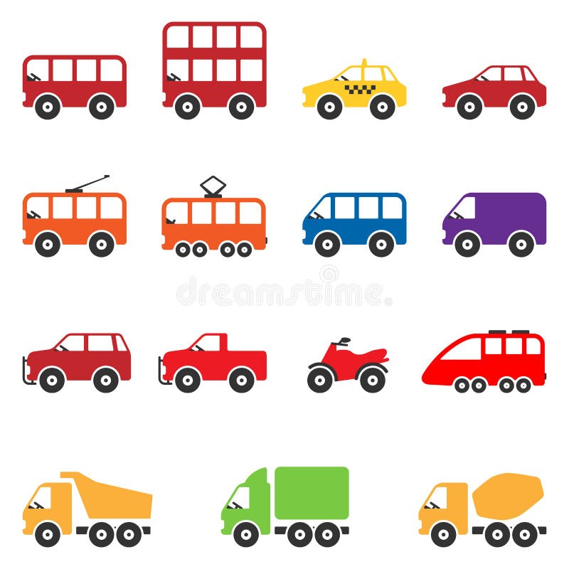 Transport Icon Set stock illustration