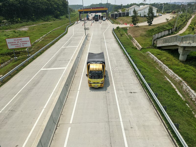 Transportation activities at the Trans Java toll stock images