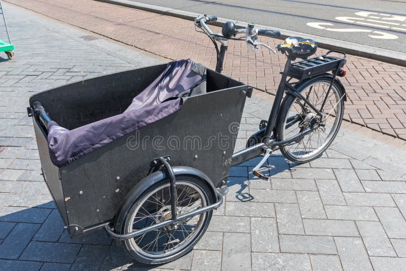 Cargo Box Bicycle stock image. Image of bike, parked 159764169