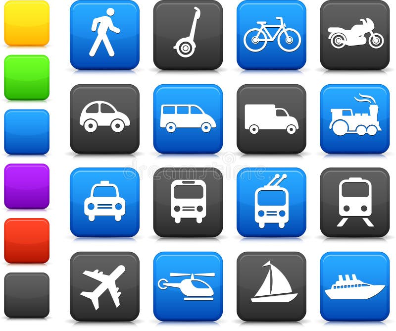 Transportation icons design elements