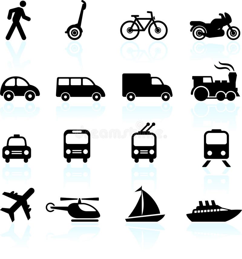 Transportation icons design elements