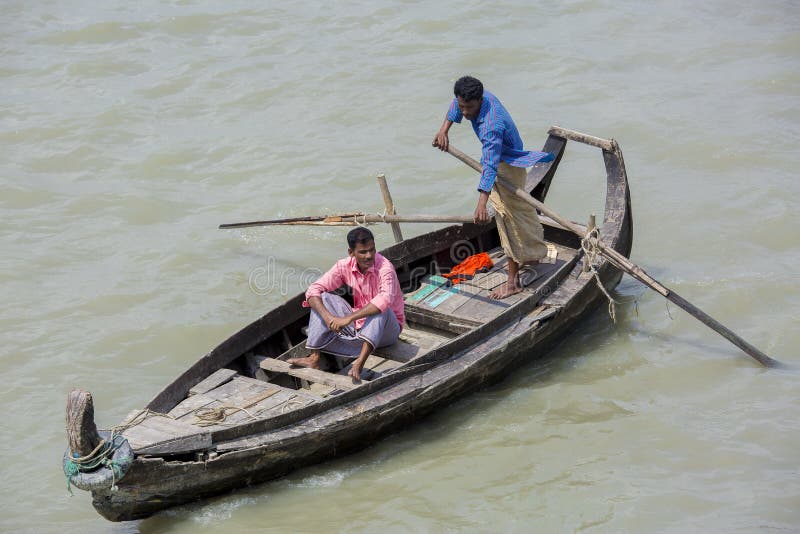 A Transportation Sea Boat There Called 'Sampan' in Karnafuli River Sadarghat Areas, Chittagong, Bangladesh. Editorial Stock Photo - Image of khal, labour: 104028638