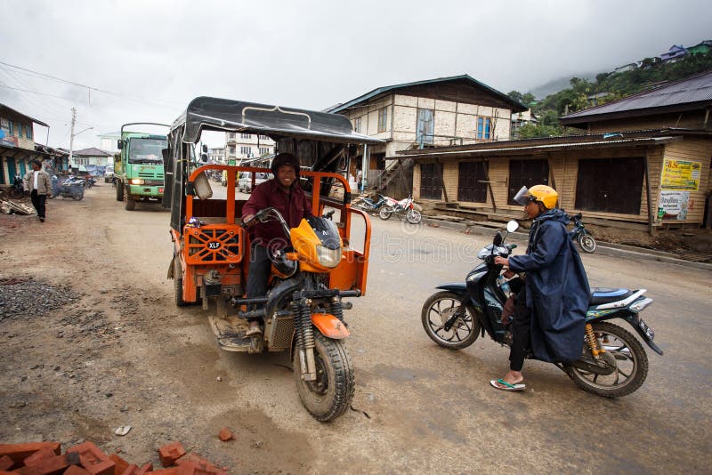Transporte local en Chin State, Myanmar fotografía de archivo libre de regalías