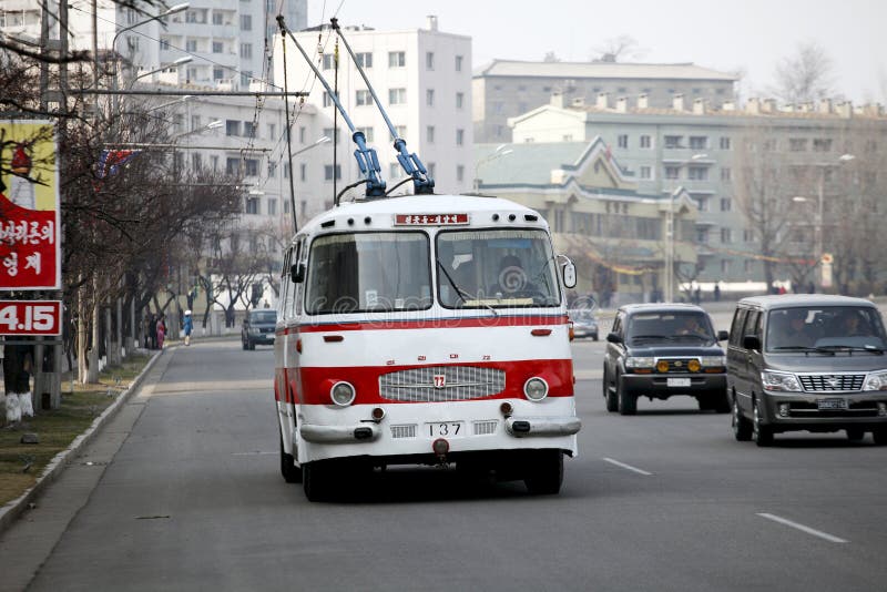 Transporte público de Pyongyang fotografía de archivo libre de regalías Transporte público de Pyongyang fotografía de archivo libre de regalías