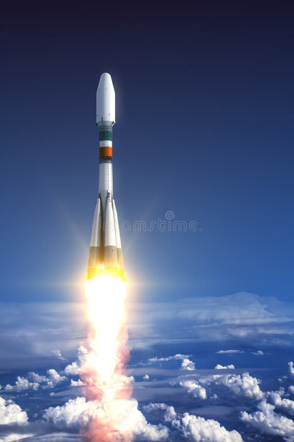 Transporteur lourd Rocket Launch illustration libre de droits Transporteur lourd Rocket Launch illustration libre de droits