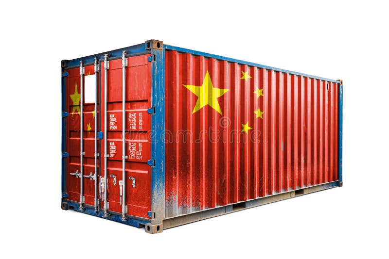 The transporting container with the national flag royalty free stock images