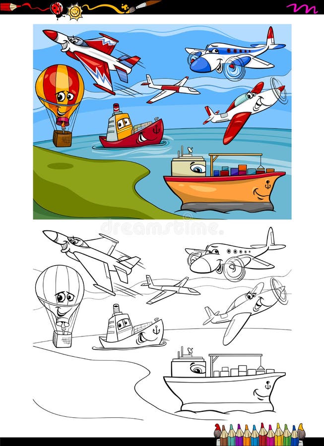 Transportów pojazdy dla barwić ilustracji Transportów pojazdy dla barwić ilustracji