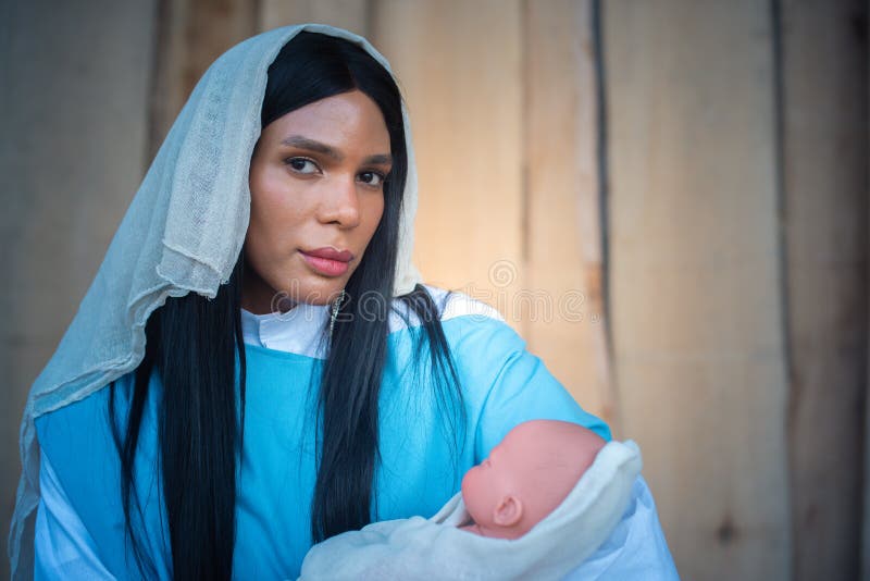 Virgin Mary With Blue Veil Praying On White Background Stock Photo, Picture  and Royalty Free Image. Image 46909036.