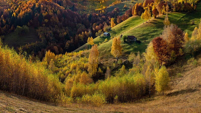 Transylvania landscape in autumn time , Romania country side. Transylvania landscape in autumn , Romania country side with traditional wood house royalty free stock image Transylvania landscape in autumn time , Romania country side. Transylvania landscape in autumn , Romania country side with traditional wood house royalty free stock image