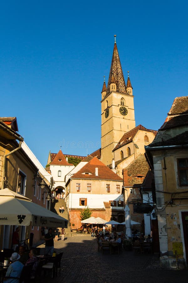 Local senior people play chess in the streets in the medieval city of  Sibiu.Transylvania.Romania Stock Photo - Alamy