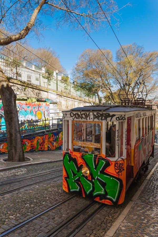 Tranvia in Lisboa Town Portugal Stock Photo Image of road, train