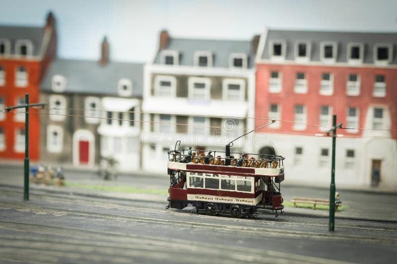 Tranvía modelo miniatura fotos de archivo