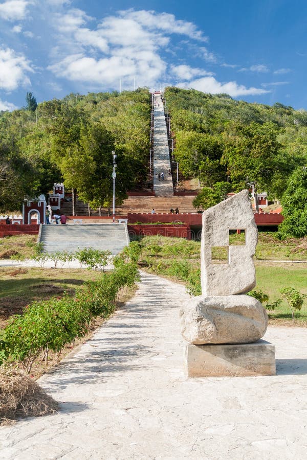 Trap aan het Loma de la Cruz-gezichtspunt in Holguin, Cu royalty-vrije stock afbeeldingen Trap aan het Loma de la Cruz-gezichtspunt in Holguin, Cu royalty-vrije stock afbeeldingen