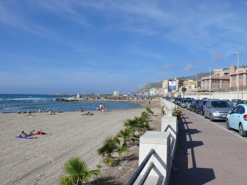 Sea bank in Trapani, Sicily, Italy. Sea bank in Trapani, Sicily, Italy