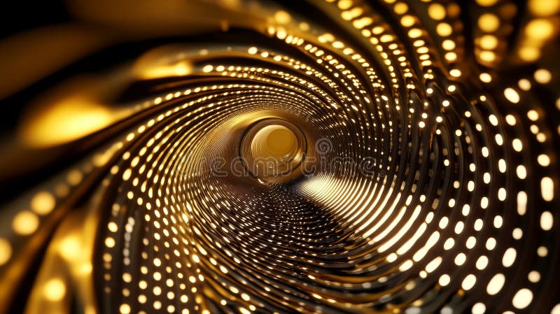 Trasee de lumină în tunelul abstract și reprezentarea abstractă a unui tunel cu spirală umplut cu lumină și textură, care creează stock illustration