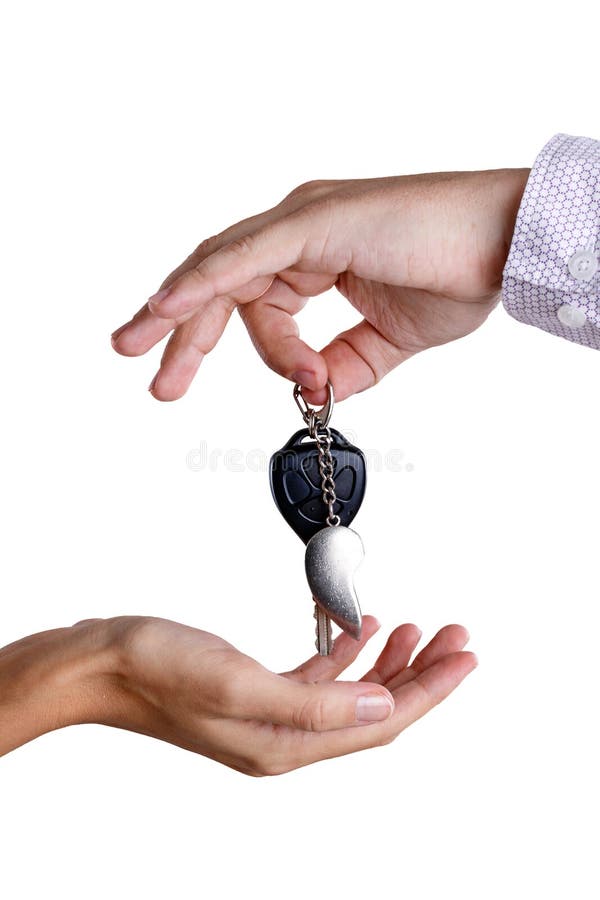 Transfer from the car ignition keys isolated on white background. Transfer from the car ignition keys isolated on white background