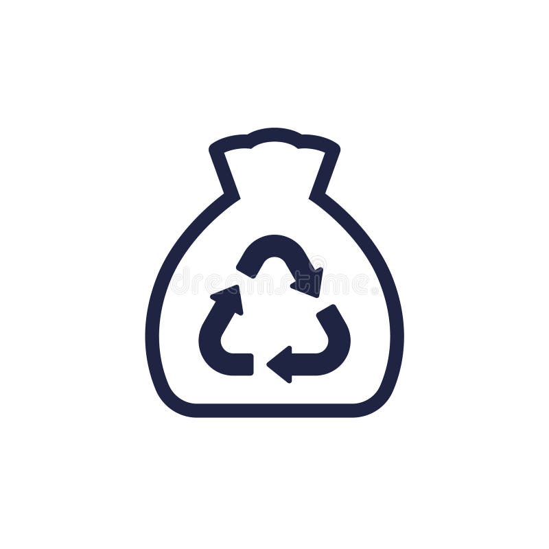 Trash bag, garbage icon on white royalty free illustration