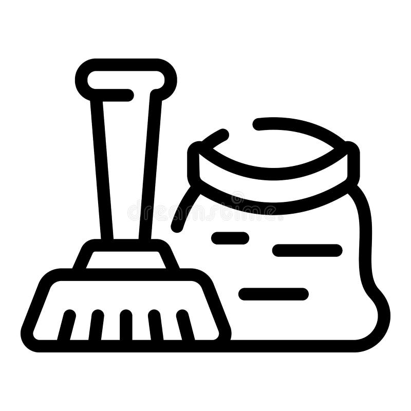 Trash Bag Icon Outline Vector. Waste Bin Stock Illustration