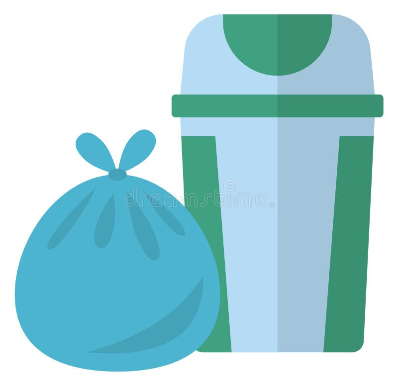 Trash bag and waste bin. Recycle garbage icon royalty free illustration