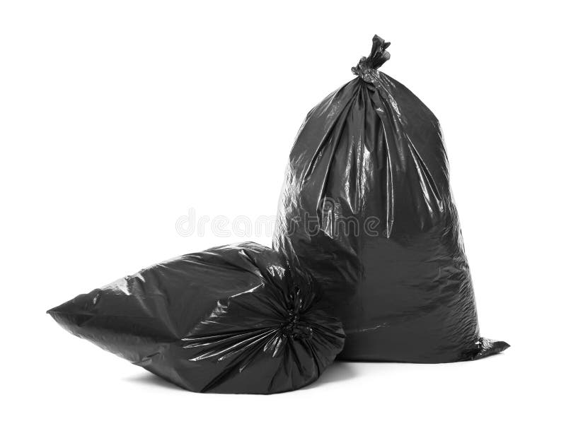 Trash Bags Full Garbage On Pink Stock Photo 2304639291