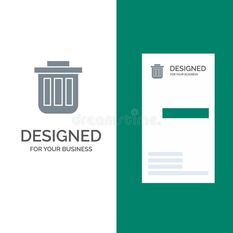 Trash, Basket, Bin, Can, Container, Dustbin, Office Grey Logo Design