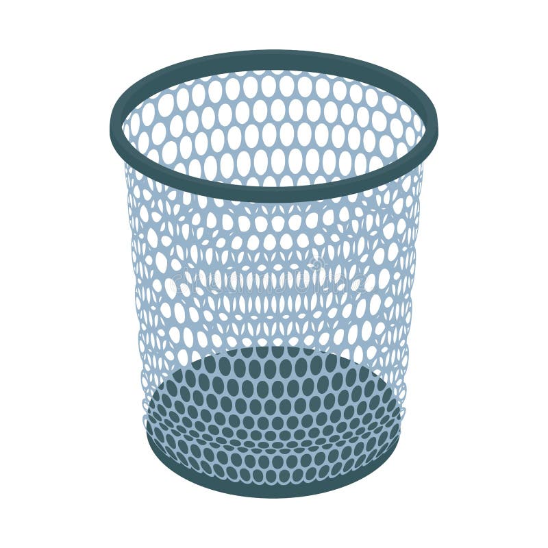 Trash Basket Icon, Cartoon Style Stock Vector Illustration of delete
