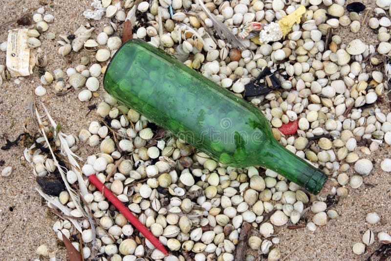 Trash on beach