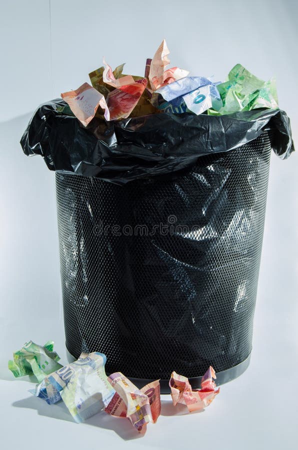 Trash Bin Full Of Money In South african Rand Notes Stock Image Image trash-bin-full-of-money-in-south-african-rand-notes-stock-image-image
