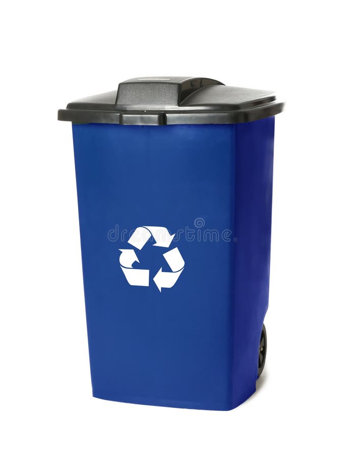 White Waste Recycling Symbol, on a Background of Construction Debris in