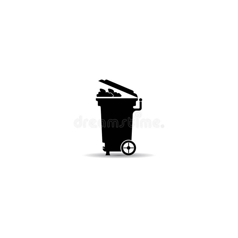 Trash Bin Logo Icon Vector Template Stock Vector Illustration of