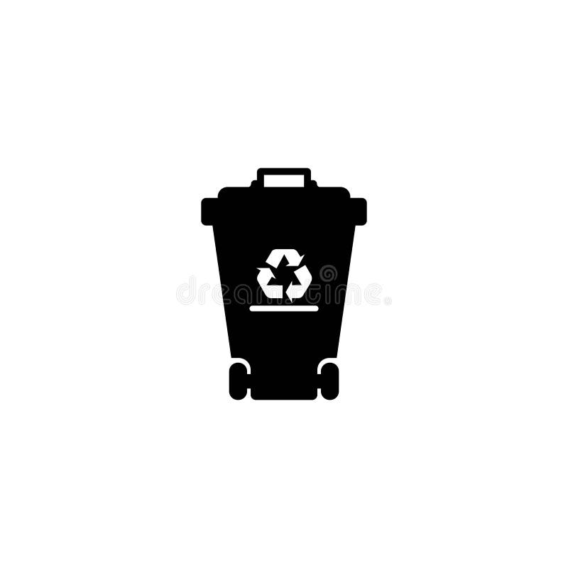 Trash Bin Logo Icon Vector Template Stock Vector Illustration of