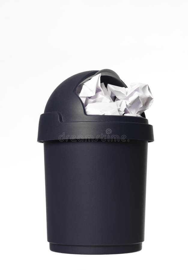 Trash can stock image. Image of studio, wastepaper, white 8299363