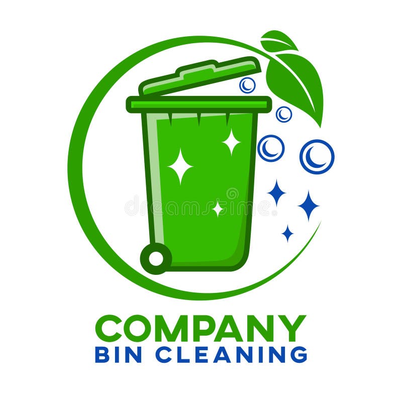 Trash Can Bin Cleaning Logo Stock Vector Illustration of logo, basket