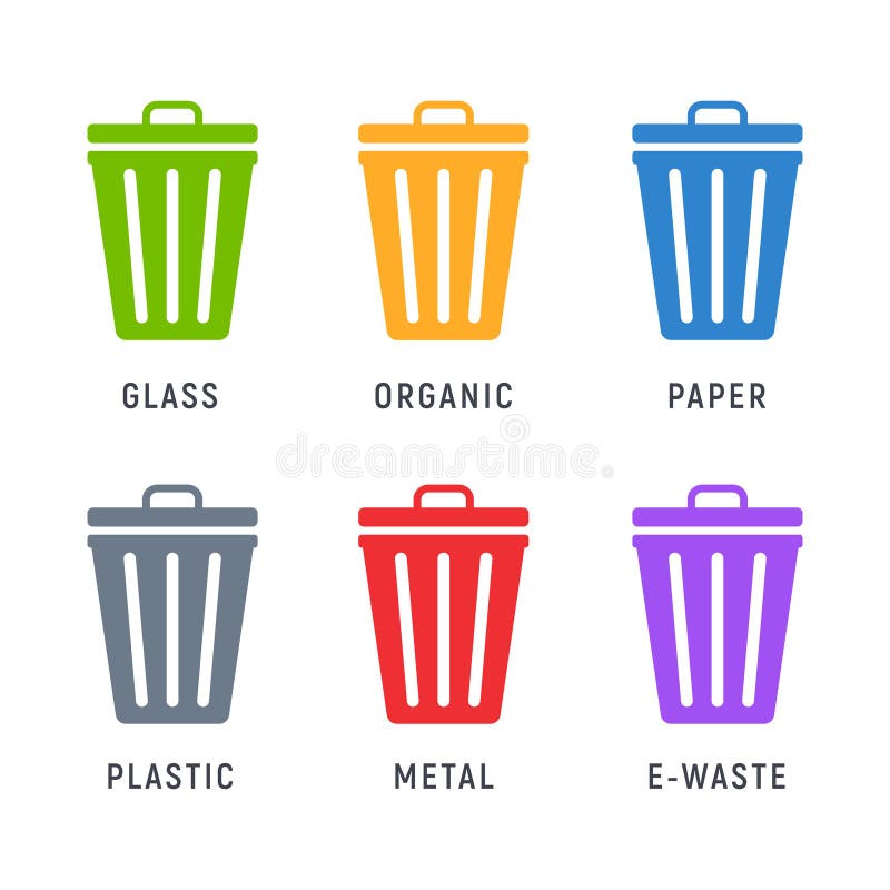Put Garbage in the Dustbin Image Stock Illustration Illustration of