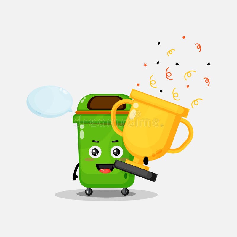 Trash Can Mascot With Thumbs Up Stock Illustration - Download