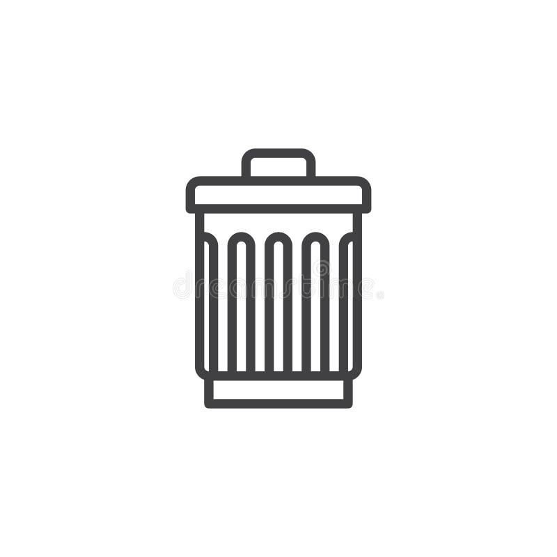 Trash can outline icon stock vector. Illustration of linear 111159138
