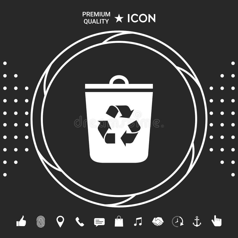 Trash can, recycle bin icon . Graphic elements for your designt stock illustration Trash can, recycle bin icon . Graphic elements for your designt stock illustration