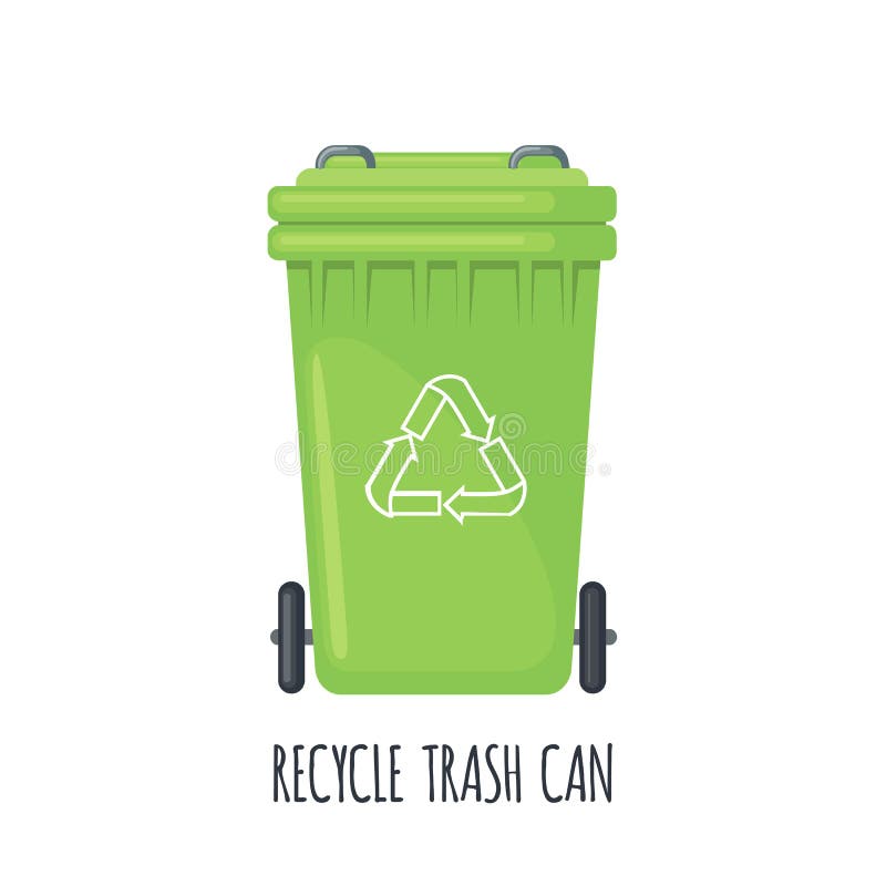 Trash can for separate garbage icon on white stock illustration