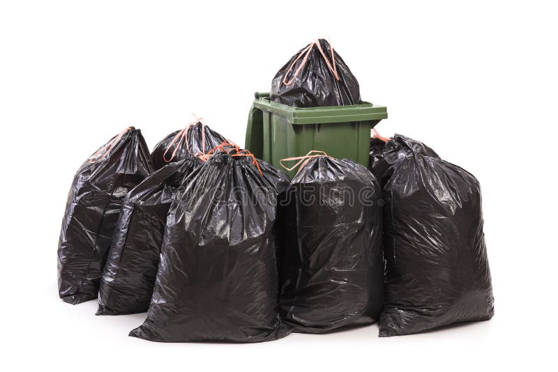 https://thumbs.dreamstime.com/b/trash-can-surrounded-bunch-garbage-bags-isolated-white-background-48701358.jpg