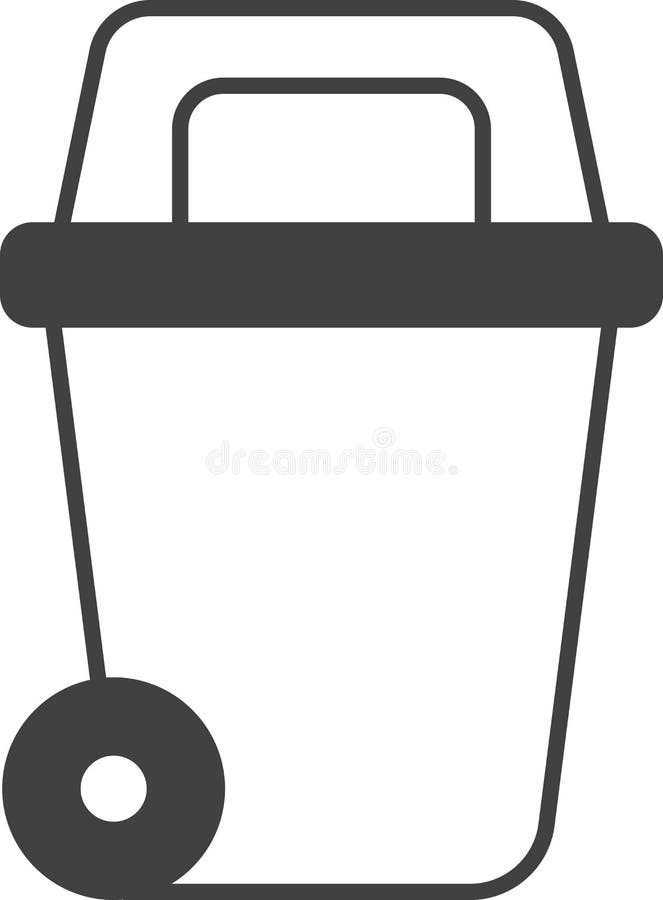 Premium Photo  Trash can on wheels isolated on white background