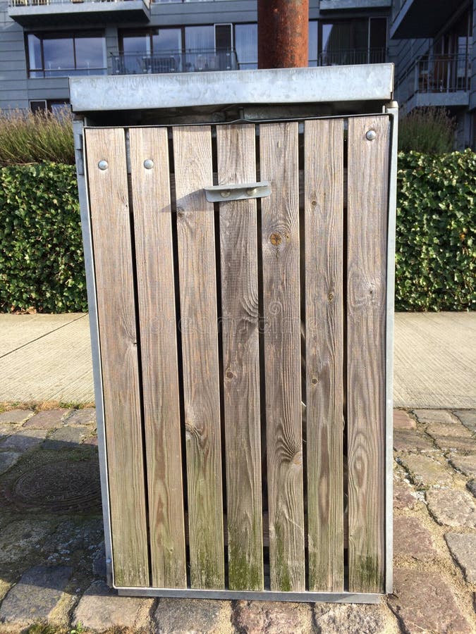 Trash can stock image. Image of recycle, throw, wood 69533433