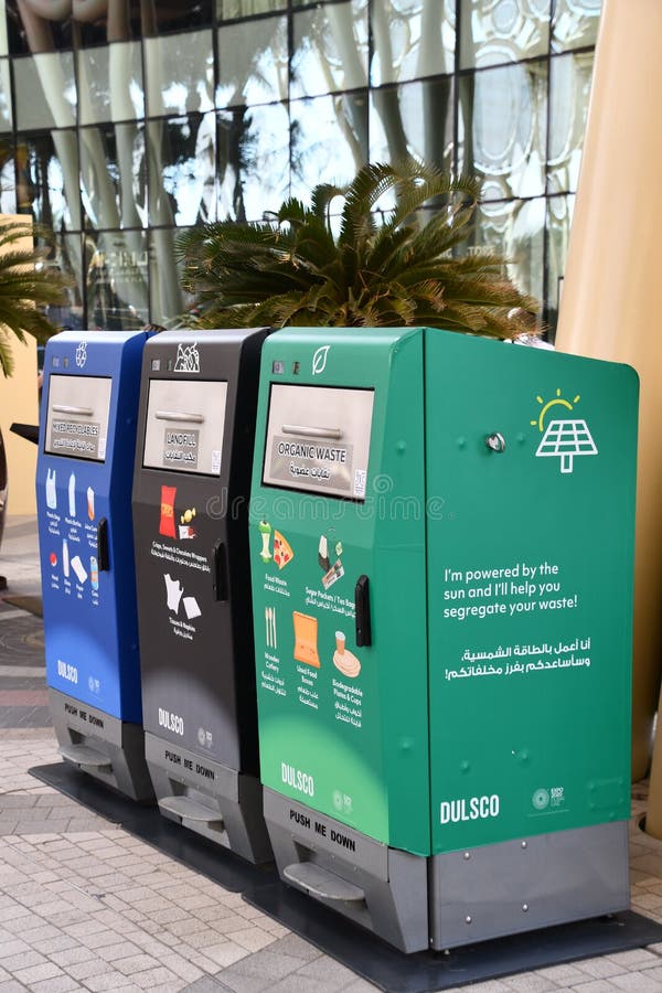 Trash Cans at Expo 2020 in Dubai, UAE Editorial Stock Photo Image of