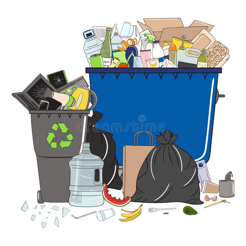 Overflowing Garbage Stock Illustrations – 861 Overflowing Garbage Stock ...