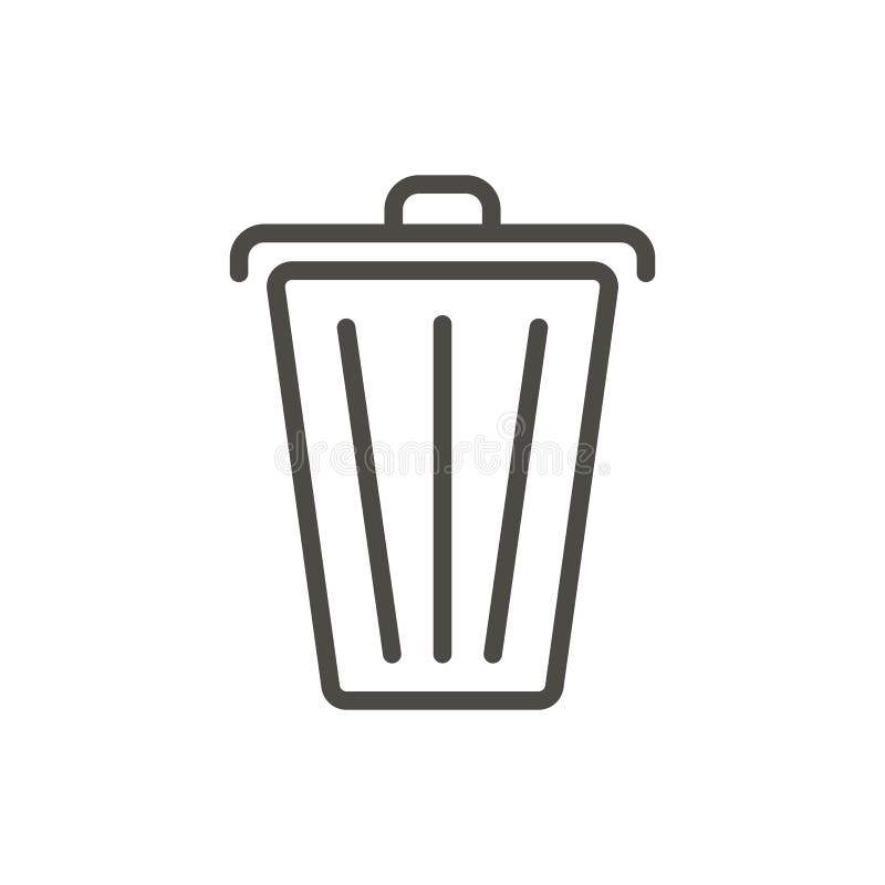 Trash icon vector. Line delete symbol. royalty free illustration