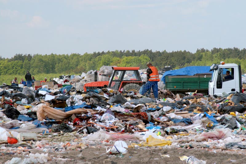 Trash pickup on the dumping ground garbages