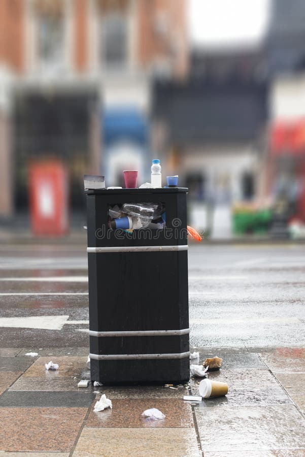 Public Rubbish / Trash Bin in a Street in Dublin, Ireland Editorial Stock Photo Image of irish