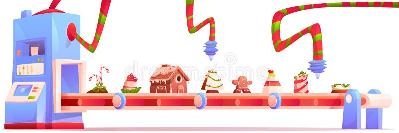Trasportatore con fabbrica di caramelle e dolciumi natalizie